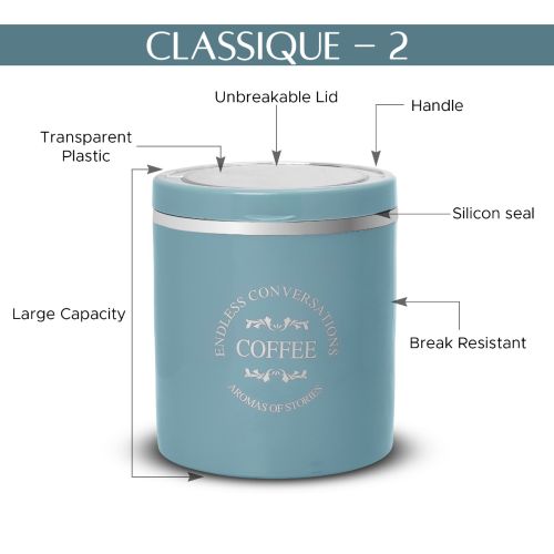 Jaypee plus CLASSIQUE 2 Tea & Sugar Containers Set of 2 Blue 2N - 750 ml