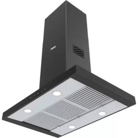 Dual touch Control Ceiling Mount Black Glass Finish Manual Clean Function 1000m3/hr Suction