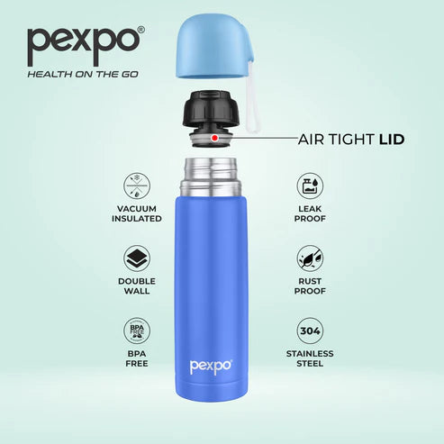 Pexpo Figo Hot & Cold Water Bottle 500Ml Blue