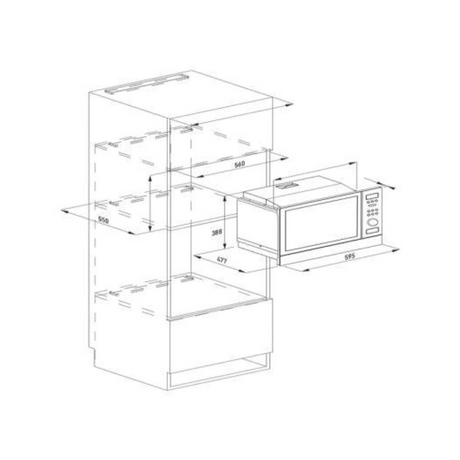 Faber FBIMWO 32L GLB 32 Liters Built-In Microwave Oven Electric Control Three Layer Glass Door Black Finish