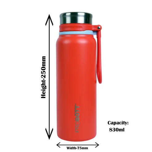 Marine 830ml Stainless Steel Water Bottle, Vacuum Insulated Flask, Red | PB 830-01