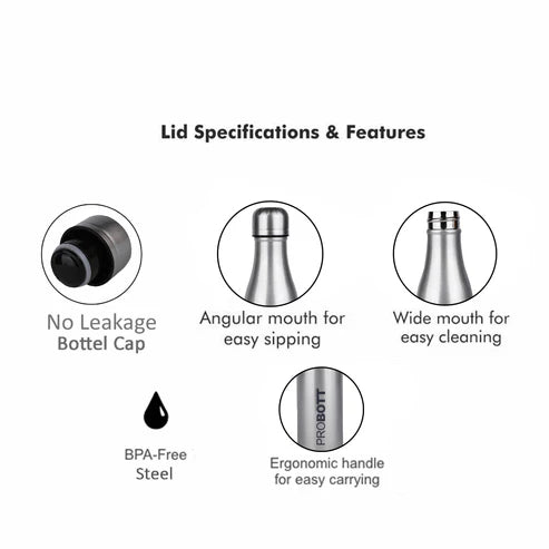 Vintage 1000ml Thermoses Vacuum Insulated Flask, Stainless Steel Water Bottle, Gold | Hot & Cold | Leak-Proof | PB 1000-06