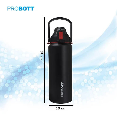 Mount 1500ml Stainless Steel Hot and Cold Water Bottle, Vacuum Insulated Flask, Black | PB 1500-04