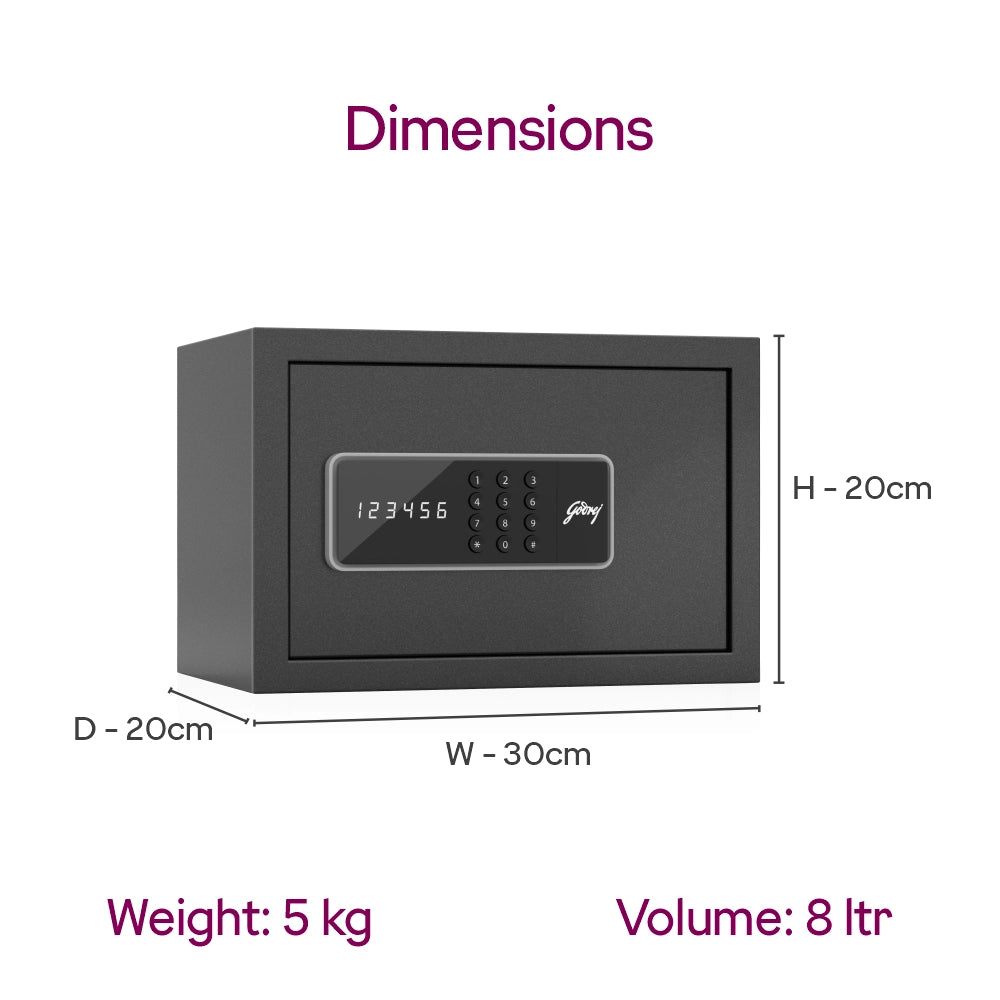 Godrej NX Pro Digital (8L) Ebony Home Locker