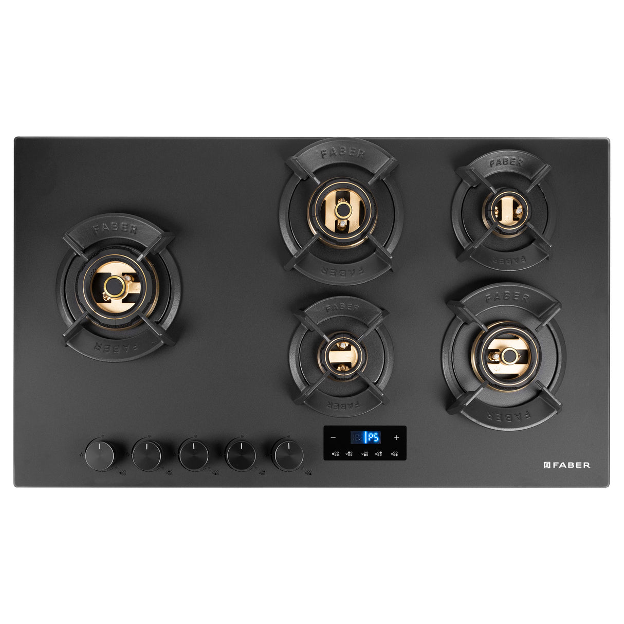 Hob Innova 905 BR AI FFD 90 cm 5 Burner Built-in Gas Hob Black Glass with Timer