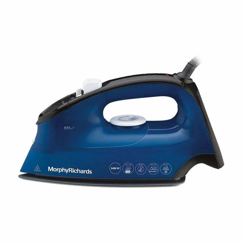 Turbo Blaze Steam Iron, 2400W, Ceramic Soleplate, 340ml Water Tank, Anti-Calc & Anti-Drip, Auto Shutoff