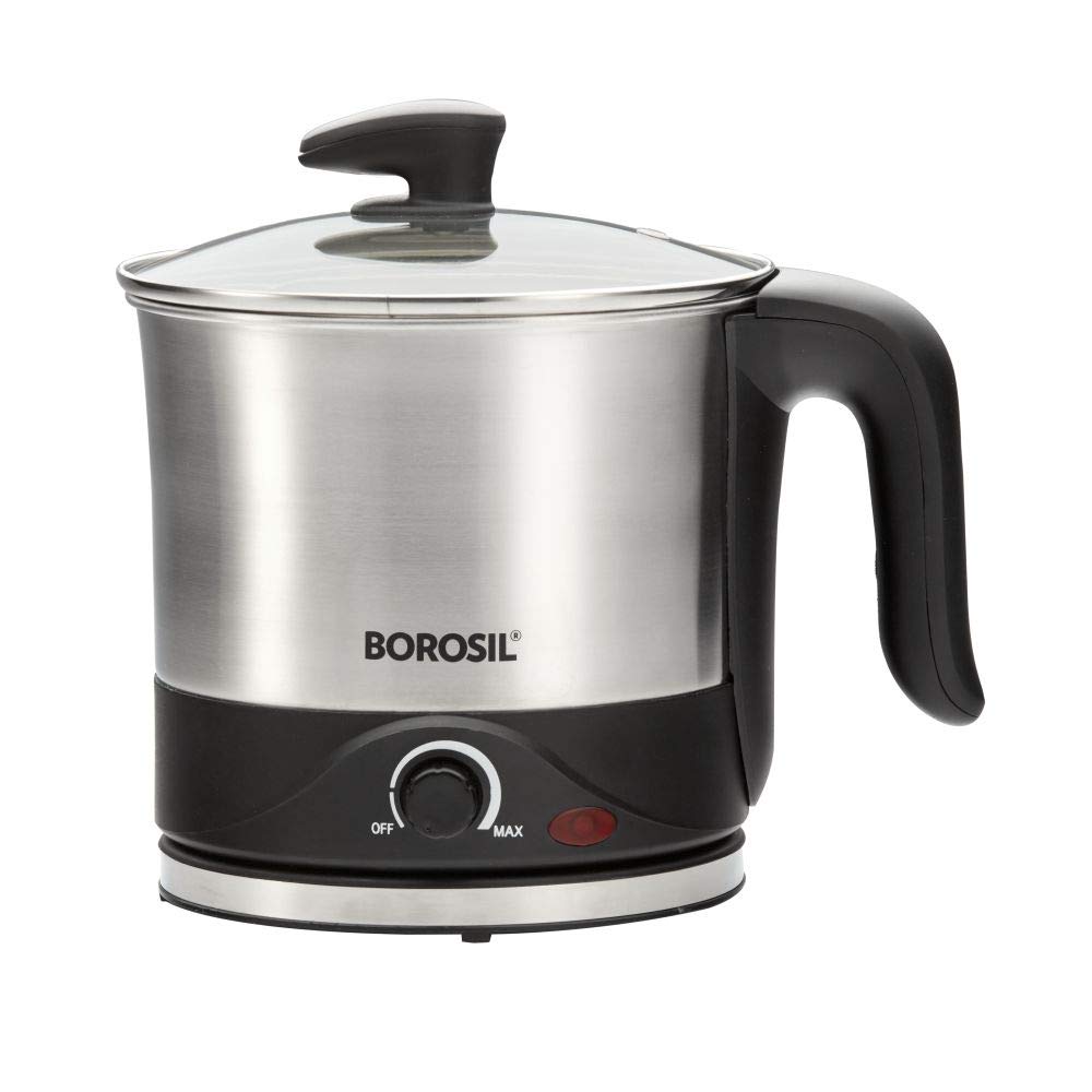 Omni 1.5 L Electric Kettle with Egg Tray, Stainless Steel Inner Body, Boil Water For Tea, Coffee, Soup, Silver