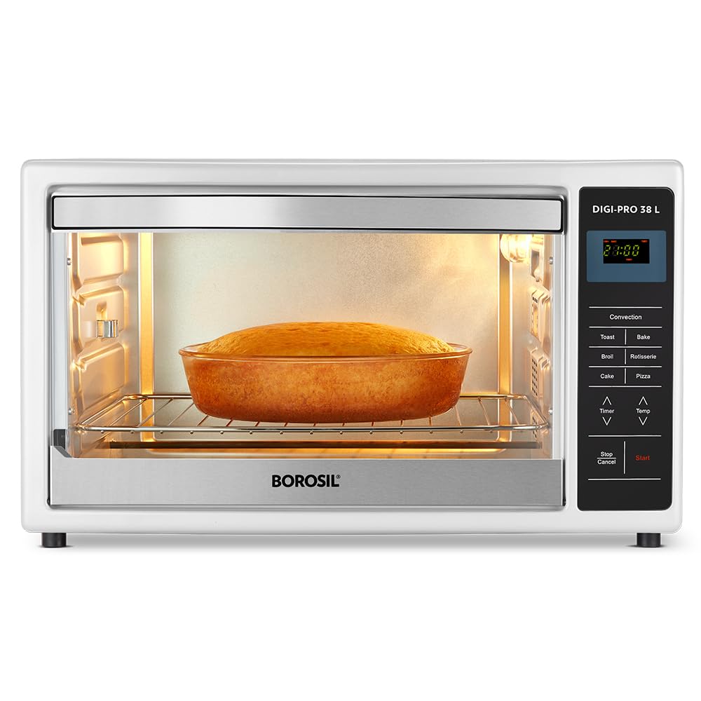 Borosil Digipro 38L Oven Toaster Griller (OTG) Motorized Rotisserie, Convection Heating