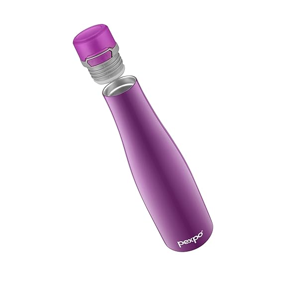 Pexpo Mayo 700 Hot & Cold Stainless Steel Thermosteel Insulated Flask, 600ml, Purple | Durable | Leak-Proof | Eco-Friendly | BPA Free | Office | School |Gym