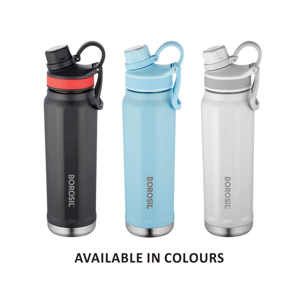 SportSip Slate Grey 710ML Hot & Cold Stainless Steel Bottle | Wide Mouth, Leakproof, Soft Finish | BT0710SGY402