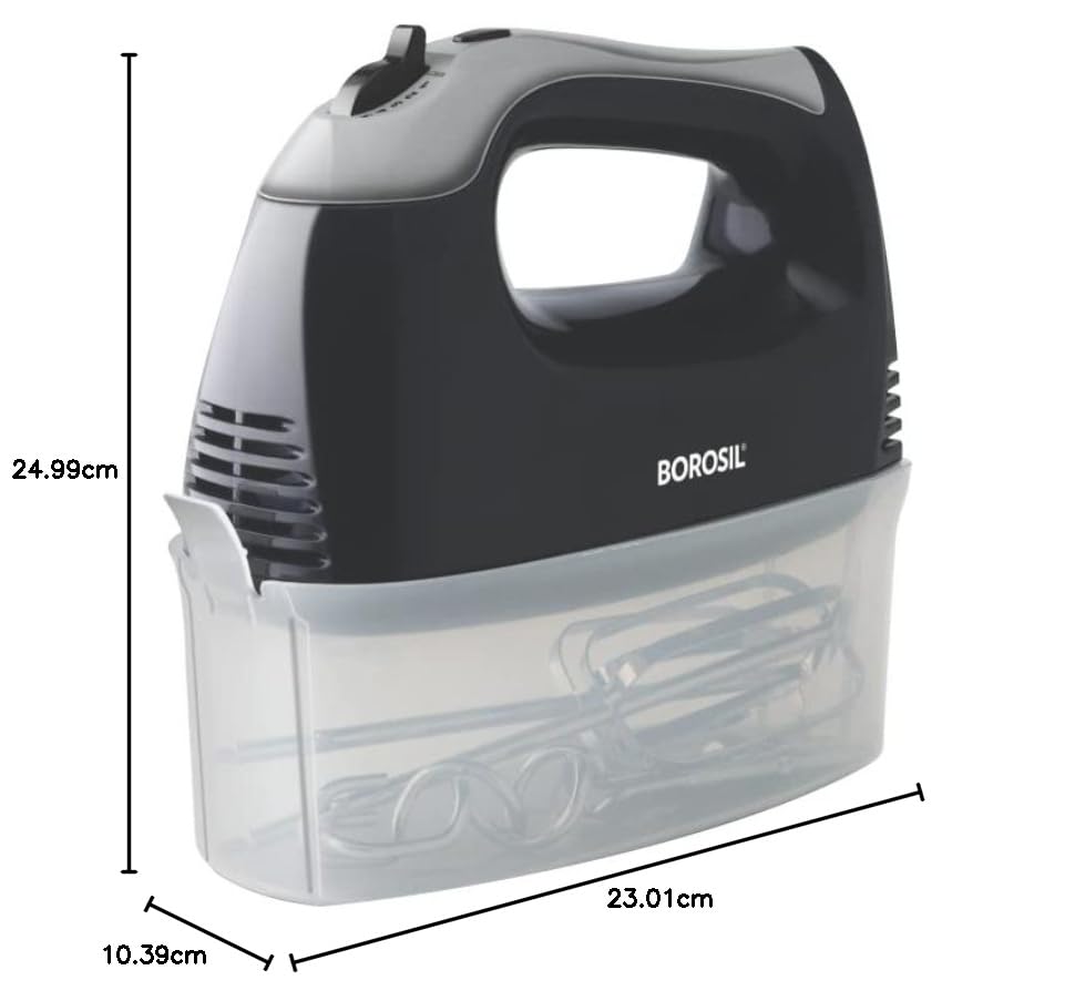 Borosil Smartmix 300-Watt Hand Mixer, Black