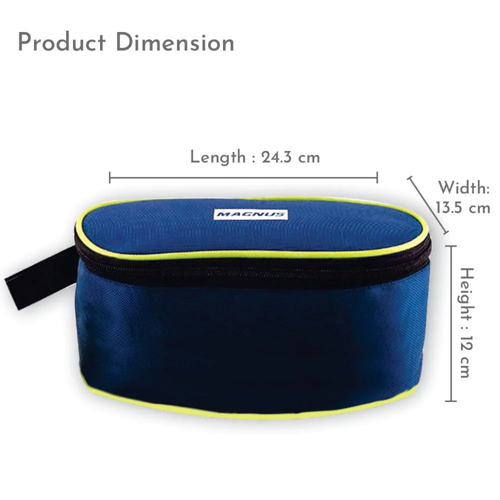 Avanza 3 Prime - Stainless Steel Leakproof Lunch Box with Klip Lock & Insulated Bag | Tiffin for Office, School, Men, Women, Kids | Airtight & BPA-Free Food Containers