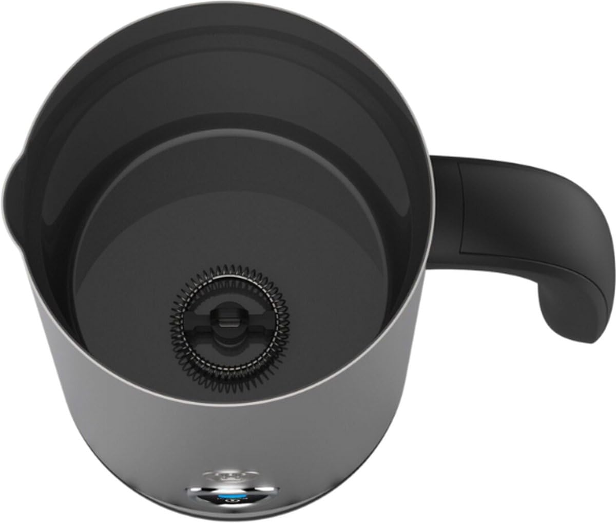 Electric Basic Series Milk Frother 200ml Capacity Non-Stick Warm and Cold Milk Foam for Cappuccino, Latte Macchiato and Cocoa, 360°Base, Silver