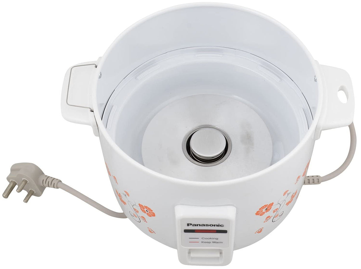 SR-WA10H(E) 1L Electric Rice Cooker – 5-Hour Keep Warm, Auto Cooking, White with Floral Design