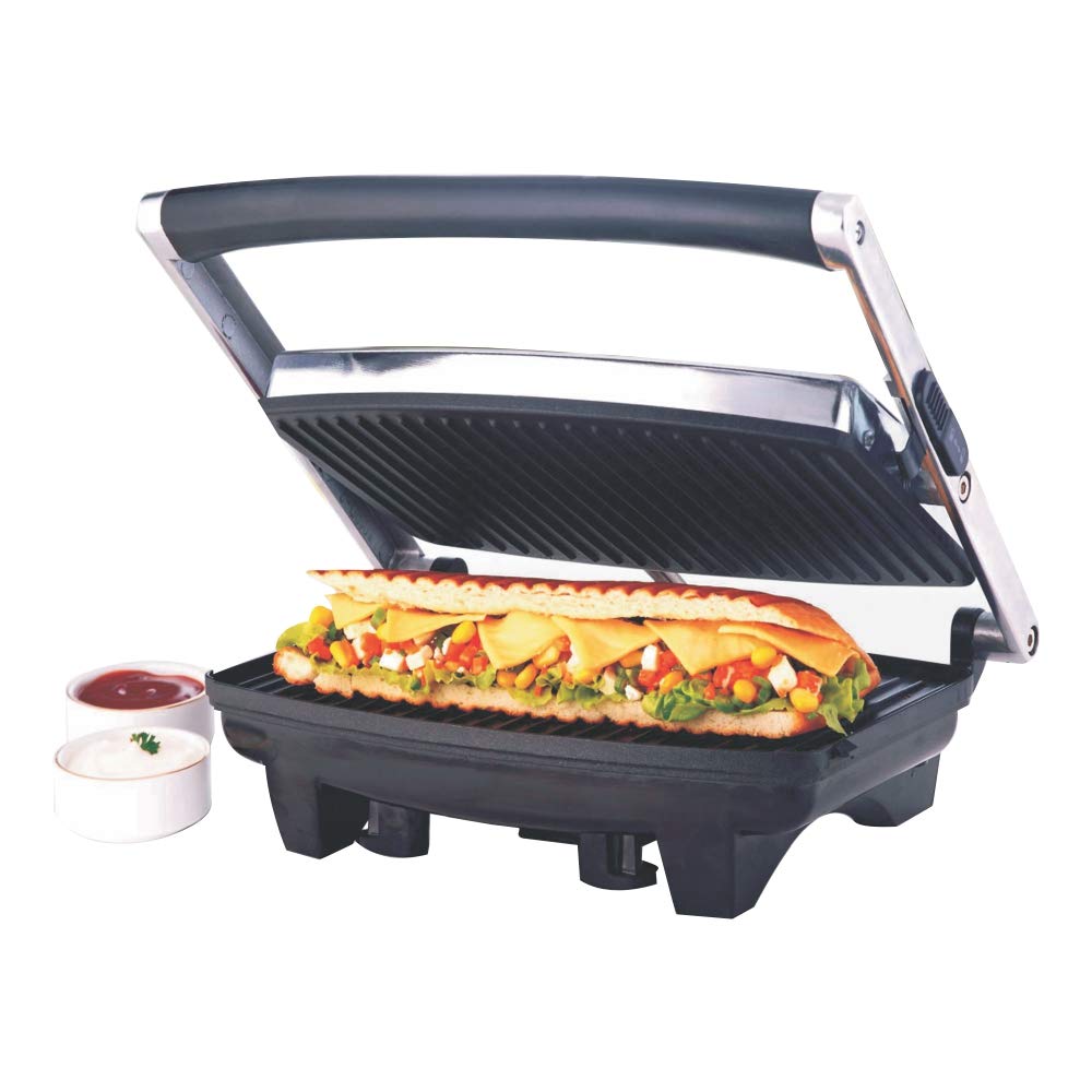 Borosil Jumbo Grill Sandwich Maker 1000 W, opens 105°