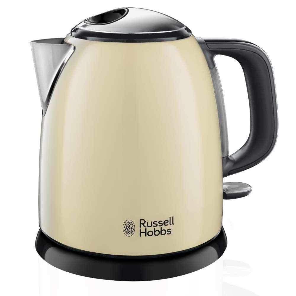 1.0 L Colours+ Kettle | Stainless Steel 2400 W, Cream | Quick Boil Function, Removable Limescale Filter, External Water Level Indicator, Small Travel Kettle | 24994-70