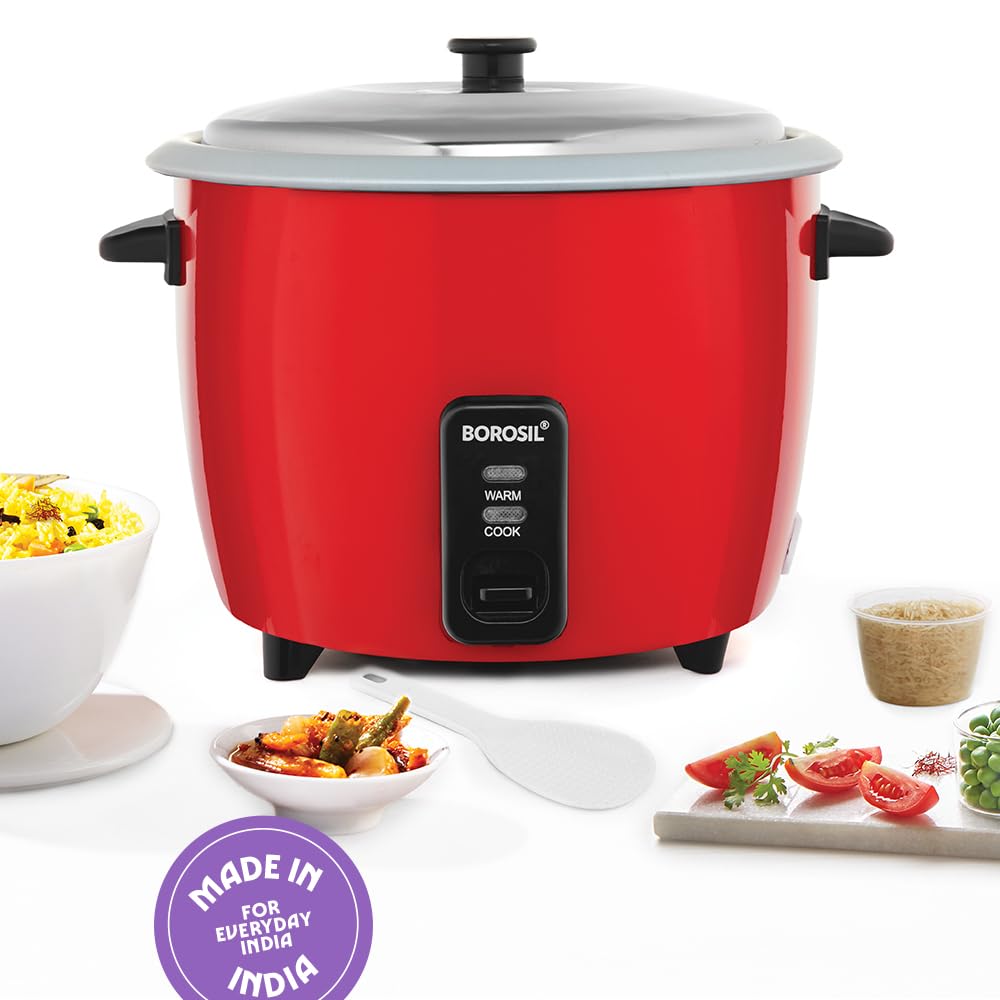 Pronto 1 L Electric Rice Cooker with Single Pot | 400W, Keep Warm Feature with Indicator Display, Anti Skid Rubber Feet | Cook & Boil Noodles, Rice, Upma, Idli, Dhokla