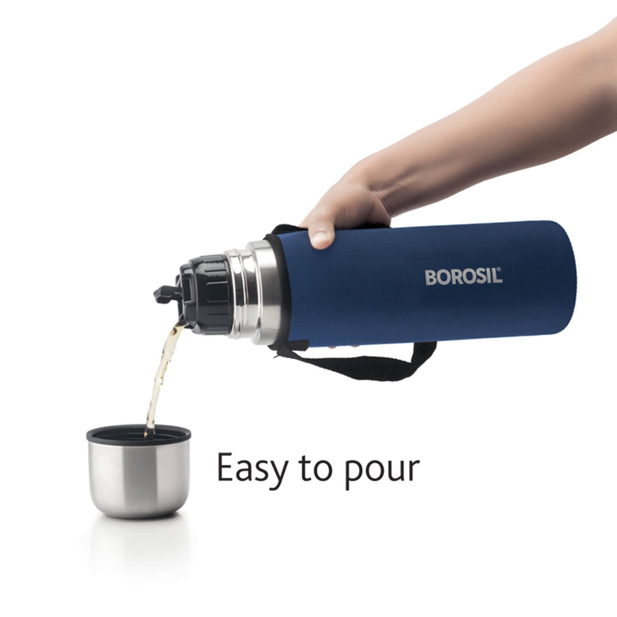 Thermo Flask Blue – 1000 mL (FGFTL1000BU) | Hot & Cold Stainless Steel Vacuum Flask with Carry Jacket, Leak-Proof Lid & Sipper Spout