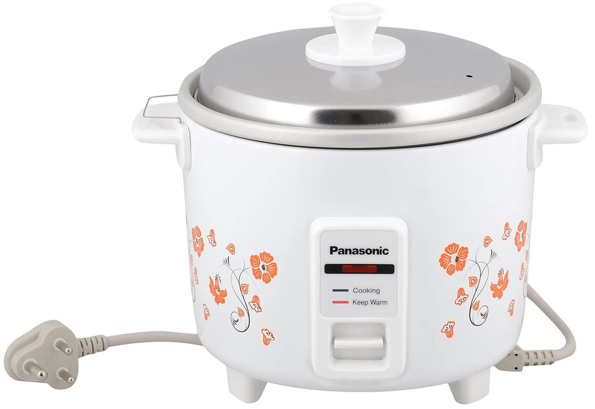 SR-WA10H(E) 1L Electric Rice Cooker – 5-Hour Keep Warm, Auto Cooking, White with Floral Design