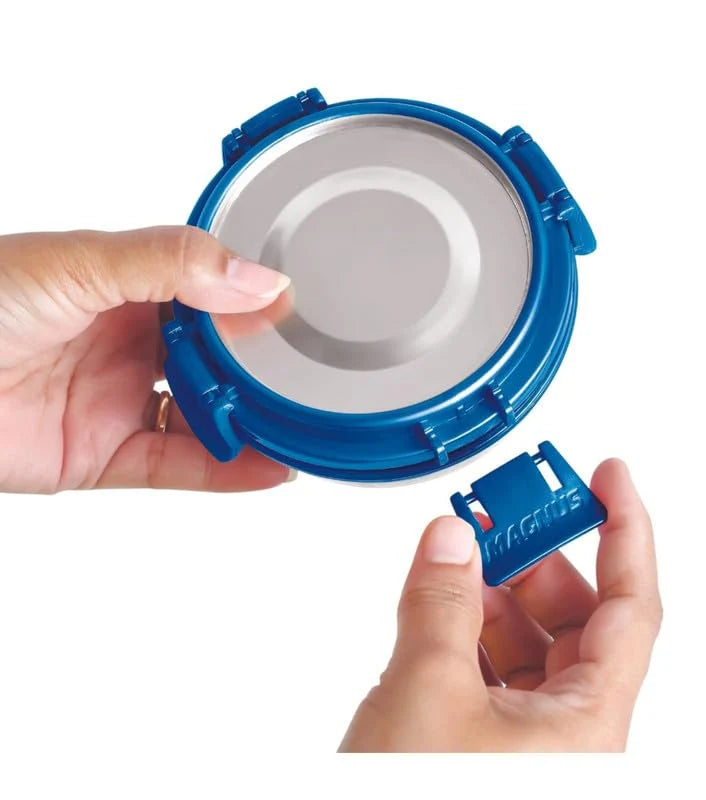 Avanza 3 Deluxe Stainless Steel Lunch Box with Plastic Container | Airtight & Leakproof | Includes Carrying Pouch – Ideal for Office Men, Women & Kids