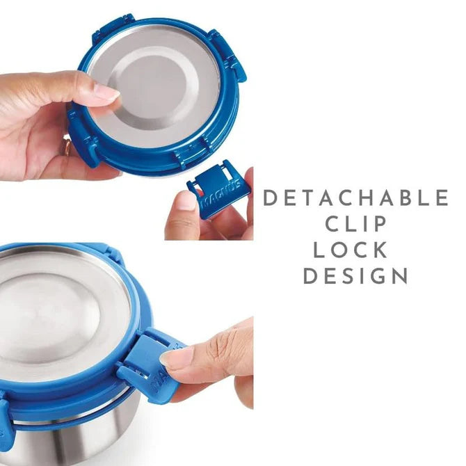 Stainless Steel Airtight Leakproof Storage Deluxe Chocolate Container 260ML with Klip Lock - Ideal Kitchen Accessories Items, Perfect Lunch Box, Lunch Boxes for Office Men