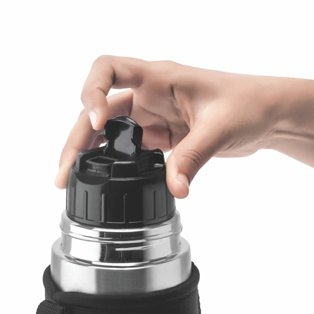 Thermo Flask w/ Cup Handle – 500 mL (FGFTL500BLCUP) | Hot & Cold Stainless Steel Vacuum Flask with Leak-Proof Lid & Built-In Cup