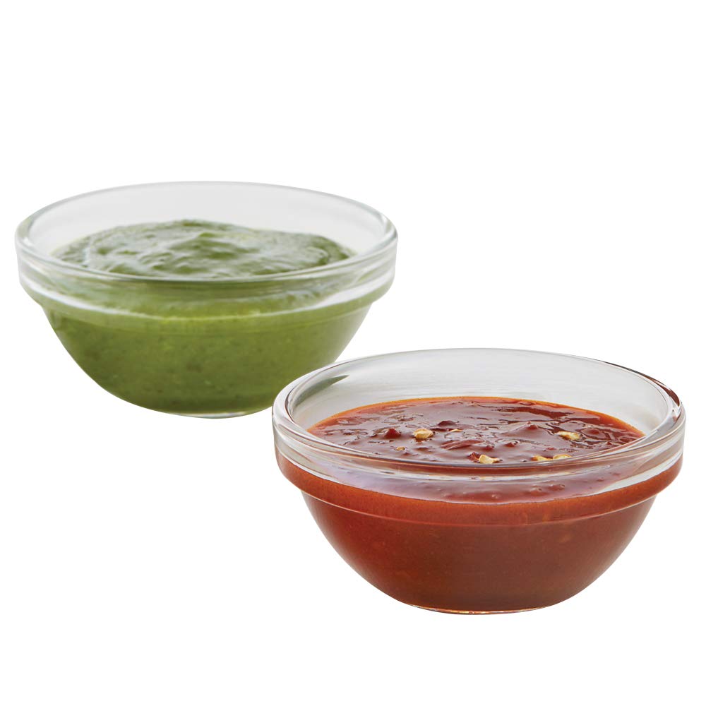 Borosil 75ml 6pc Stackable Serving Katorie Set | Borosilicate Glass Bowl for Kitchen & Dinning | Kattori Bowl for Serving Dips, Chutney, Herbs, Sauce, Ketchup | Microwave & Dishwasher Safe