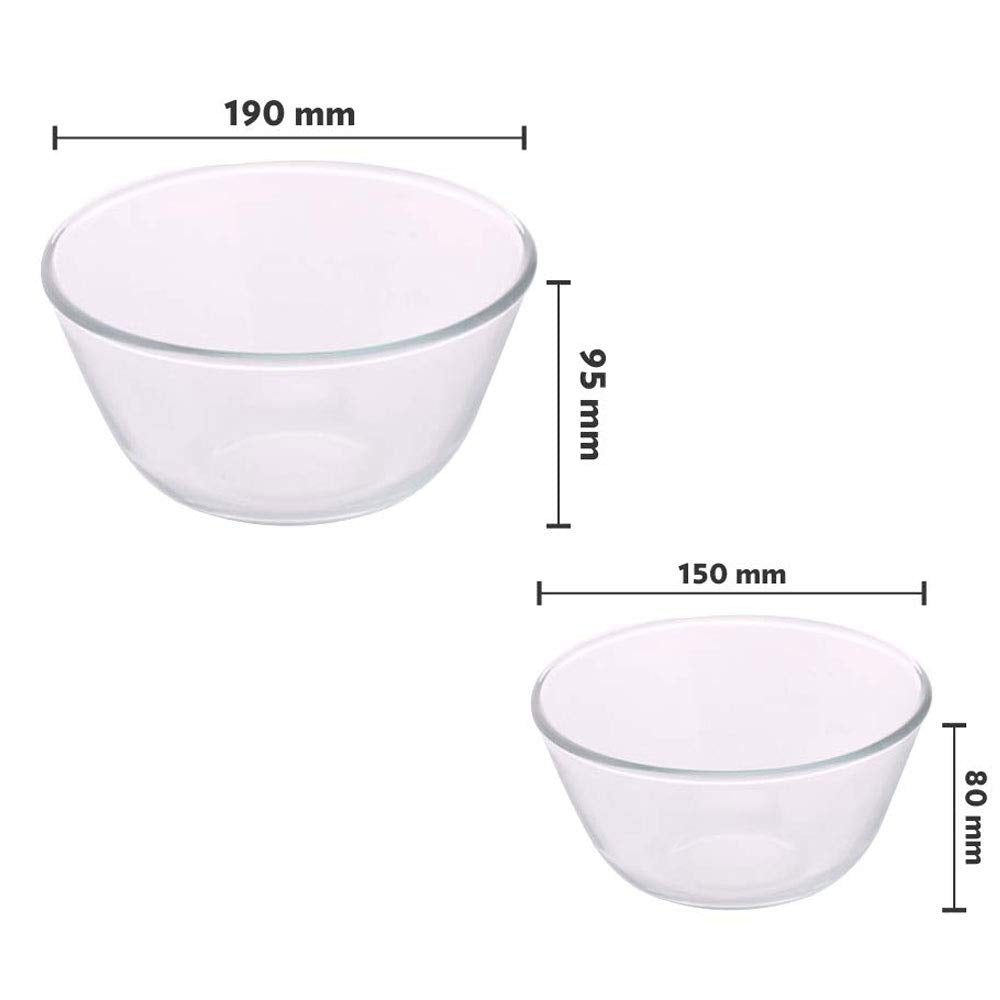 Mixing & Serving Bowl Set of 2 Oven, Micro, Fridge Safe 500ml & 1.3ML