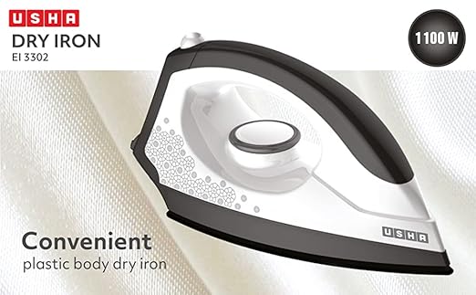 Usha 3302 1100-Watt Lightweight Dry Iron (White)