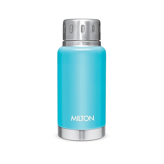 Milton Elfin 160 Thermosteel Water Bottle 160 ml, 24 Hr Hot and Cold I Leak Proof Lid, ISI Certified I Vacuum Insulated I for Office, Gym, School I Light Blue