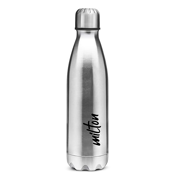 Shine 800 Stainless Steel Water Bottle 800 ml, Single Walled, ISI Certified I Leak Proof Lid, Rust Proof I For School, Office, Gym I Silver