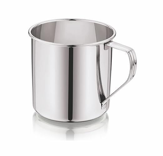 Mukti Premium Stainless Steel Deluxe Mug/Jug | Multipurpose for Water, Milk, Butter Milk,Oil and Useful for Kitchen/Outdoor |Durable and Silver Classic Finish (Deluxe, 500 ML)