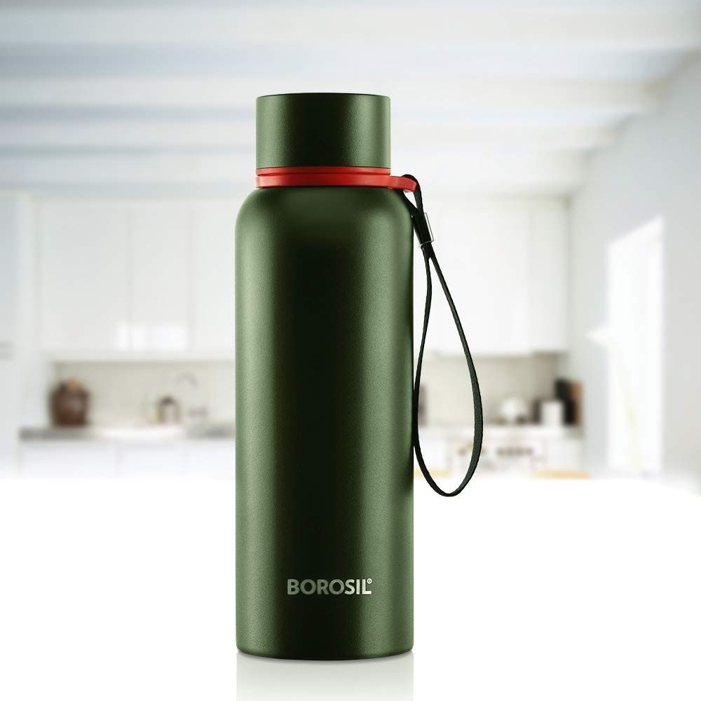 Trek Green 700ML Hot n Cold Stainless Steel Bottle (BT700GRN103) – 20 Hours Hot, 24 Hours Cold, Wide Mouth, Durable Finish