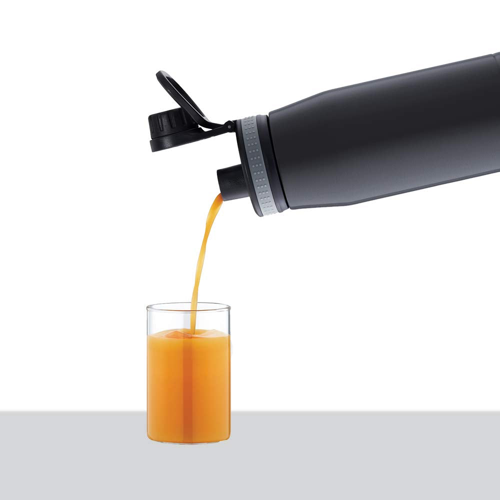 GoSport Black Stainless Steel Bottle – Hot & Cold, 14 Hrs Hot, 18 Hrs Cold, 900ML Leakproof Sipper, Vacuum Insulated