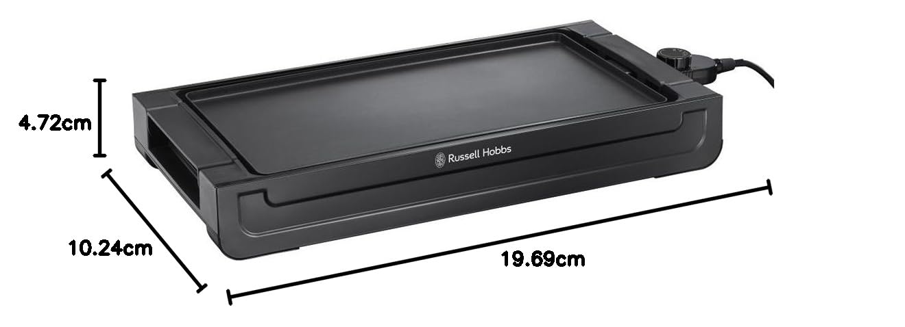 2400W Fiesta Removable Plate Griddle 50cmx26cm| Drip tray, Temperature Control, Dishwasher safe| Electric Grill Tandoor Barbeque BBQ Griller for Grilling Meat, Fish & Vegetables|22550-56