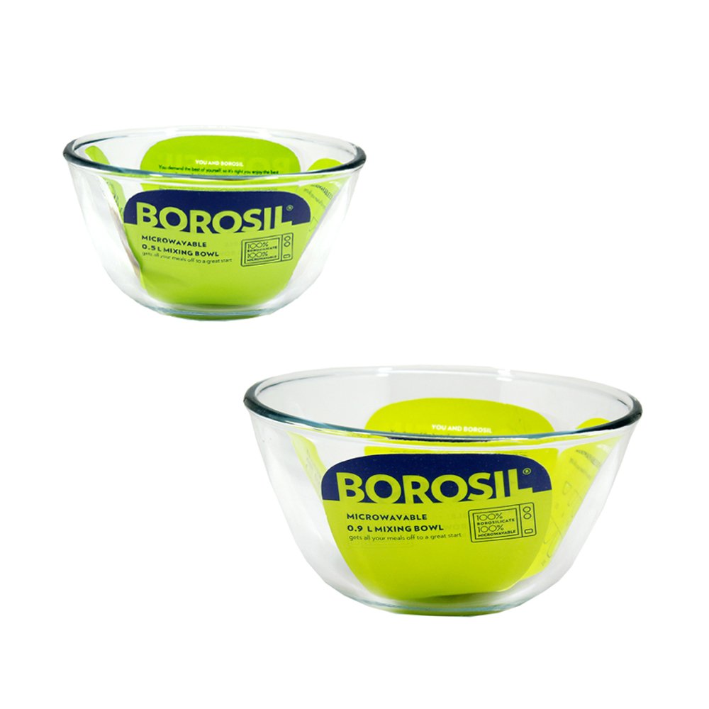 Glass Mixing & Serving Bowl, Oven & Microwave Safe Bowl, 500 ml, Borosilicate Glass, Clear