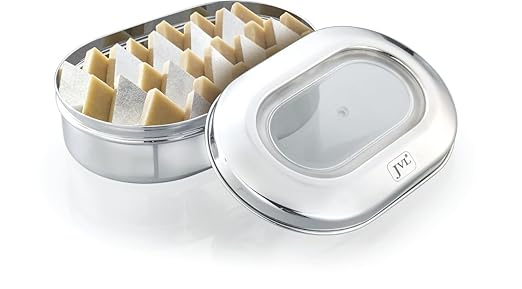 JVL Stainless Steel Kitchen's Storage Costa Capsule Shape Container Box with See Thorugh Lid - Small - 1300 ml CCC-1