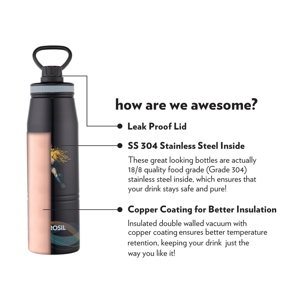 GoSport Football Stainless Steel Bottle 900ML – Hot & Cold, 14 Hrs Hot, 18 Hrs Cold, Leakproof Sipper, Vacuum Insulated