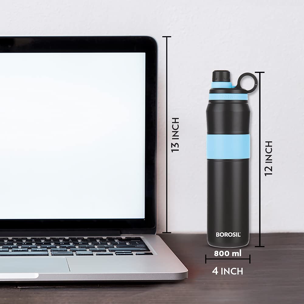 ThirstBurst Arctic Stainless Steel Bottle 800ML – Hot & Cold, 12 Hrs Hot, 12 Hrs Cold, Leakproof, Copper Coated Insulation