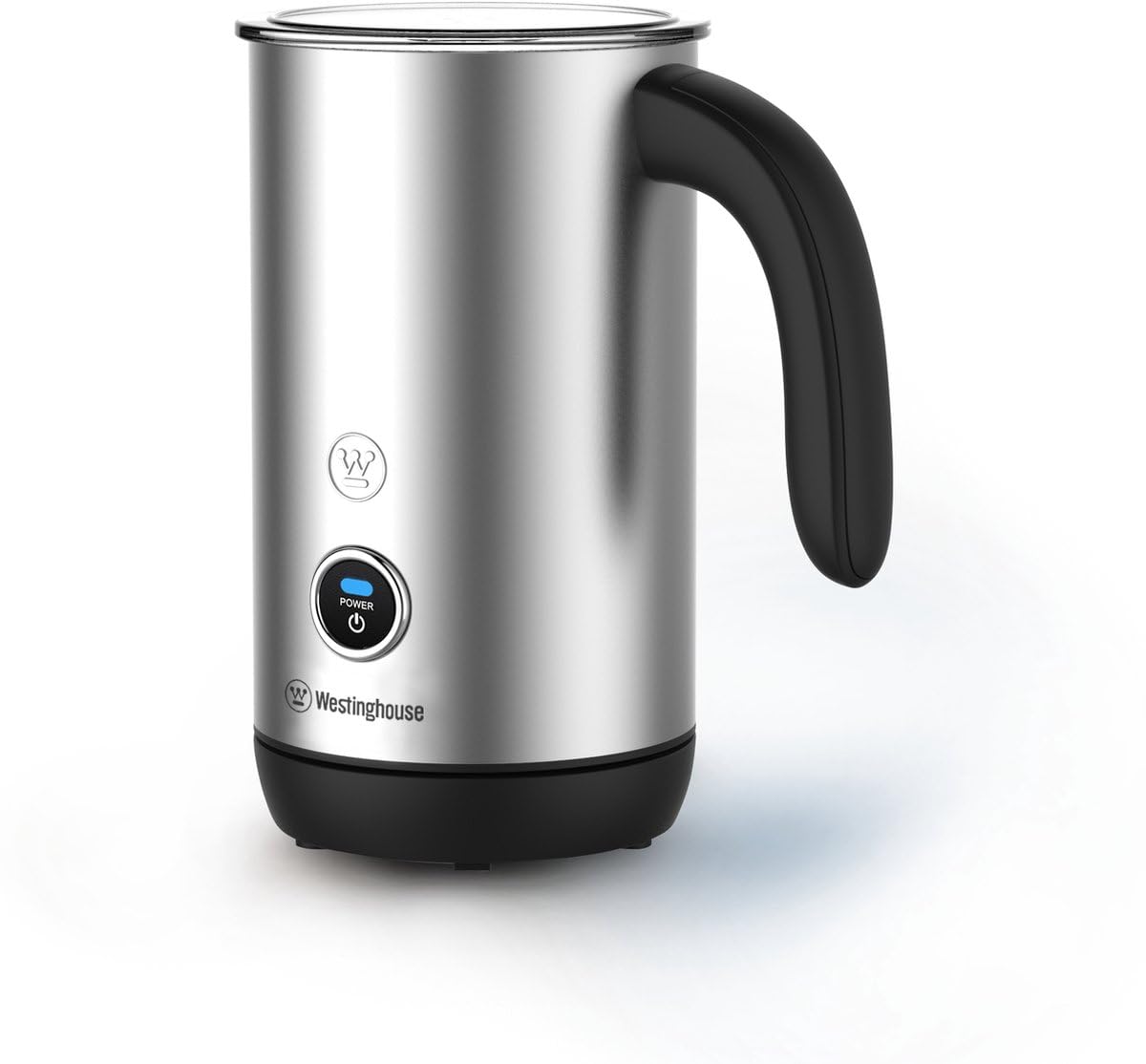 Electric Basic Series Milk Frother 200ml Capacity Non-Stick Warm and Cold Milk Foam for Cappuccino, Latte Macchiato and Cocoa, 360°Base, Silver