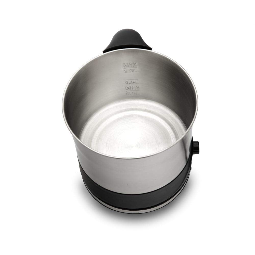 Omni 1.5 L Electric Kettle with Egg Tray, Stainless Steel Inner Body, Boil Water For Tea, Coffee, Soup, Silver