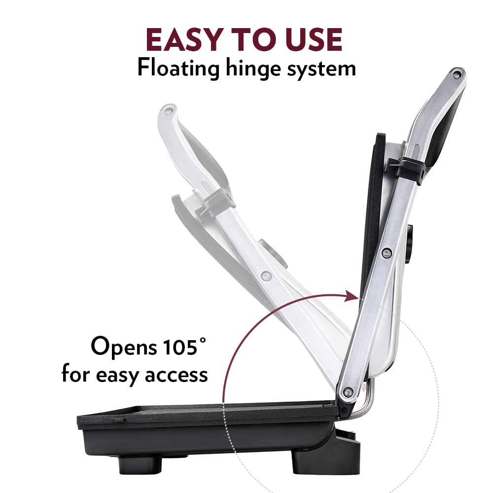 Borosil Meta Prime Grill Sandwich Maker 700 W, opens 90°