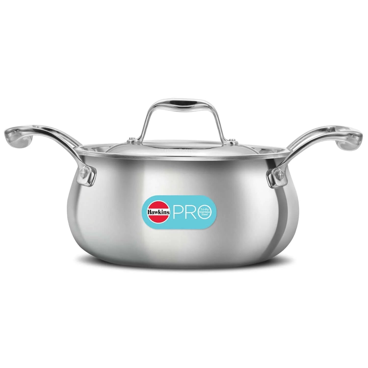 Hawkins Pro 2L Triply Stainless Steel Handi with Lid - Cooking & Serving Pan (PSH20S)