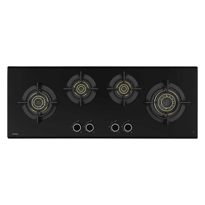 Vortex 000 100CM Black 4 Vortex Brass Burners Hob with FFSD – 538.66.319