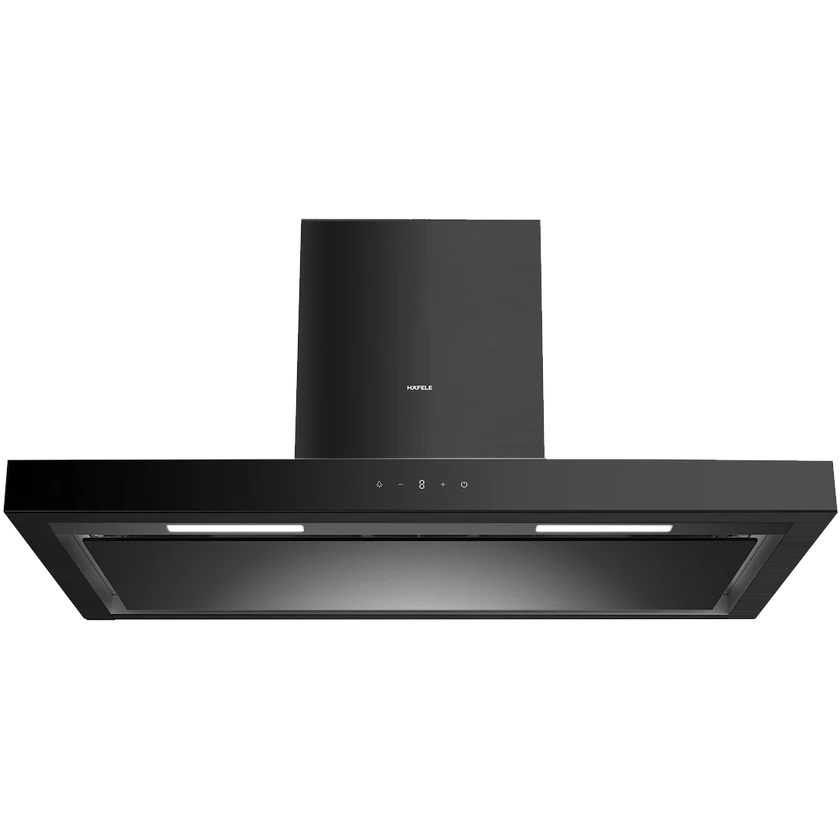Vetra Isola 90 90CM Island Black Steel & Glass Cooker Hood with Perimetric High Suction – 538.81.553