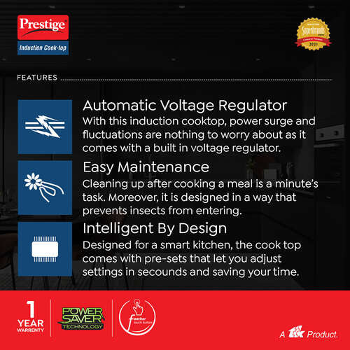 Induction Cook-Top PIC 31.0 V4 | Pre-set Pressure Cooking Mode | Automatic Whistle Counter | Indian Menu Options | Soft Touch Buttons | Anti-Magnetic Wall | Durable and Safe