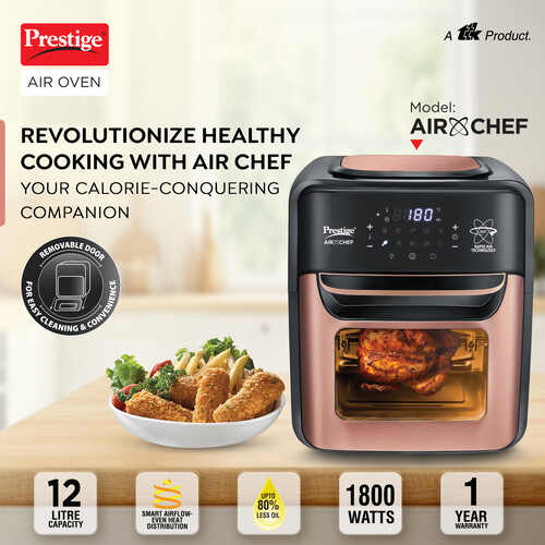 Air Chef 12 Litre Air Oven| 360 Degree Rapid Air Technology| 10 Preset Menus|Unique Multi-Level Design| Smoke-Free Technology