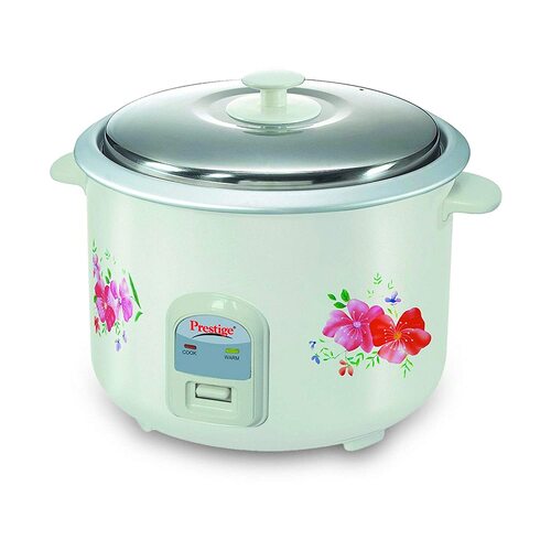 PRWO 2.8-2 Electric Rice Cooker 2.8L | Close Fit Lid | Dual Aluminium Pans | Cool Touch Handles | Keep Warm Mode | White & Red