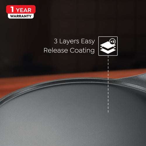 Omega Die-Cast Plus Aluminium Non-Stick Tawa, 31 cm, Induction Base – 30530