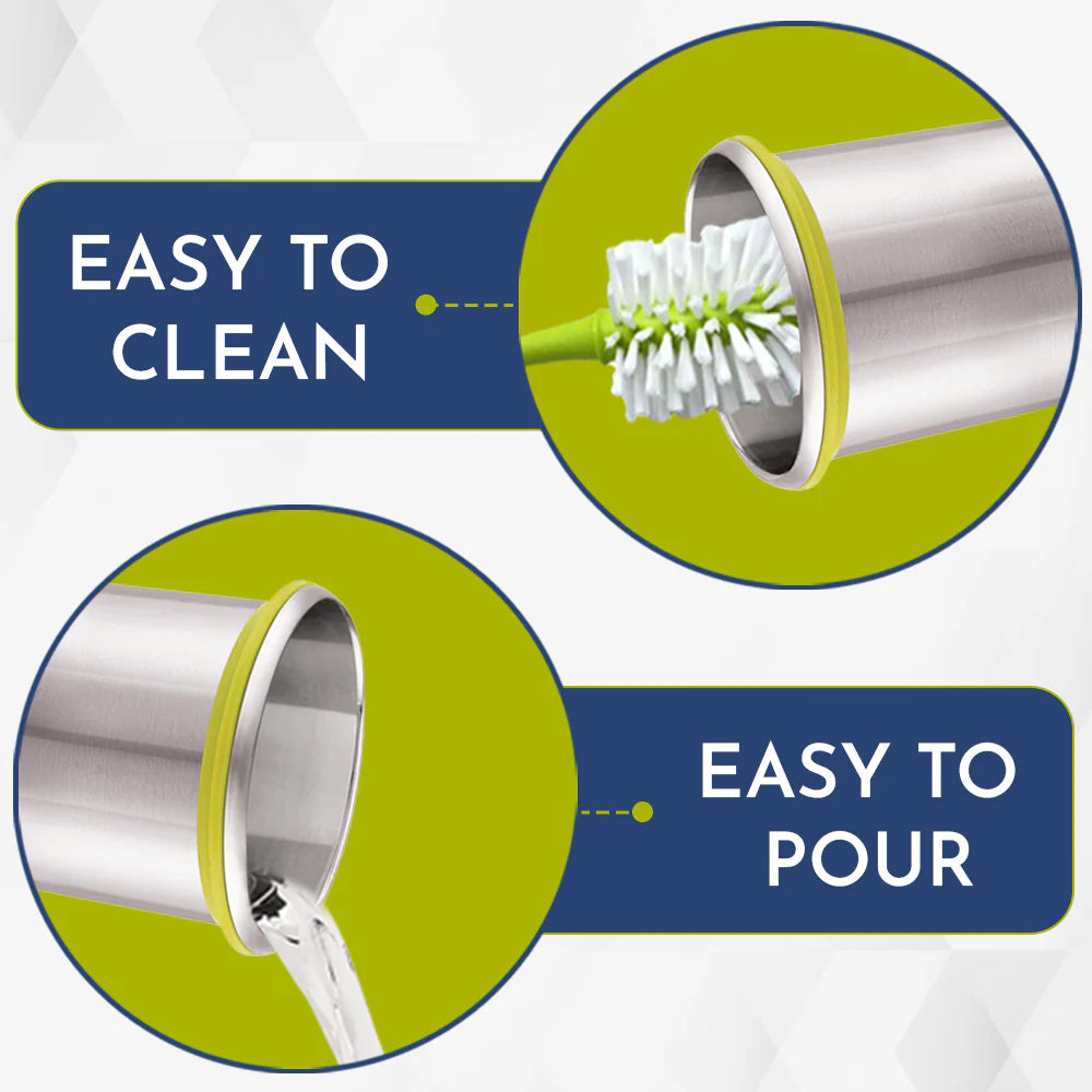 Stainless Steel Matte Klip Lock Tumbler with Lid & Straw – 500ML Leak-Proof Travel Mug for Office, Kids, Juice, Buttermilk | BPA-Free, Airtight, Dishwasher Safe